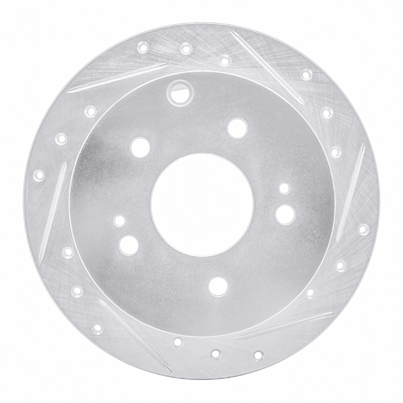 Mitsubishi Eclipse Brake Rotor (1) - Rear Right - R1 Concepts - Drilled & Slotted - Silver - `04-`12